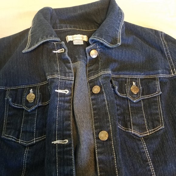 CChristopher & Banks Dark Wash Jean Denim Jacket - Picture 3 of 5